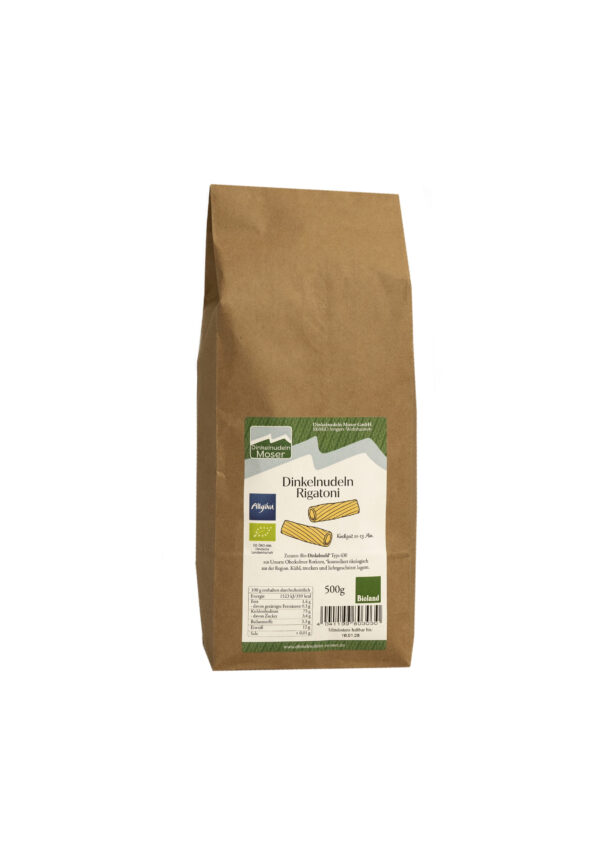 Dinkelpasta von Moser - Dinkel Rigatoni hell 500g